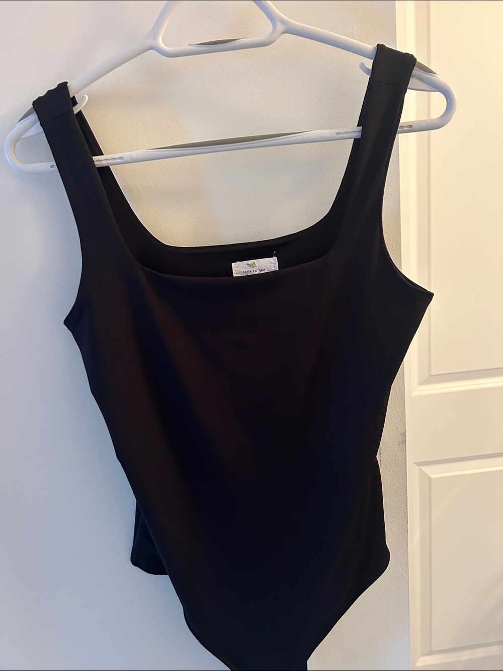 Classic Black Square-Neck Bodysuit